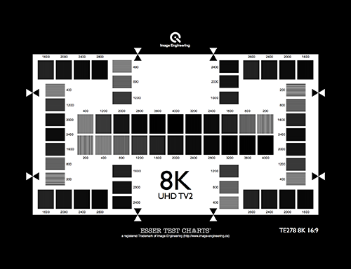 8K(UHD TV2) 分辨率测试卡200-4000 CPH